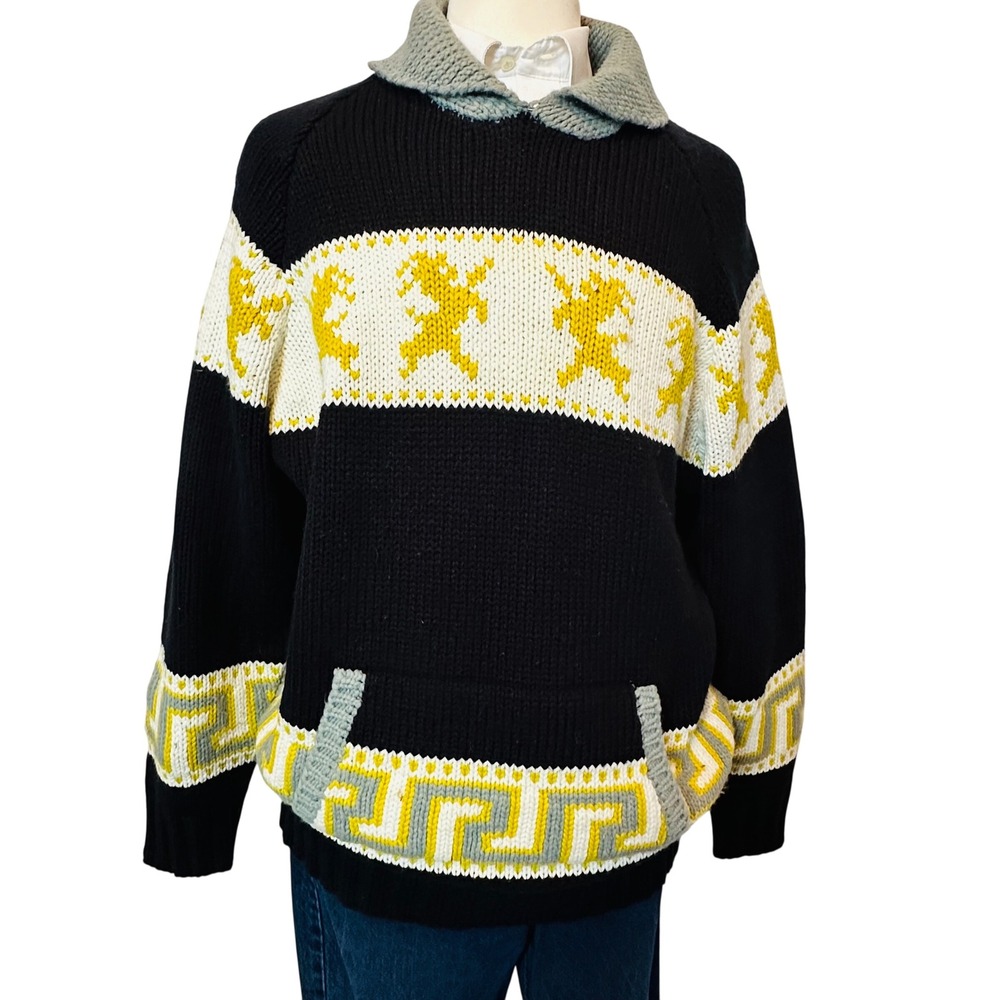 Mecca vintage Mens XL Greek‎ Key Aztec Print Knit Sweater